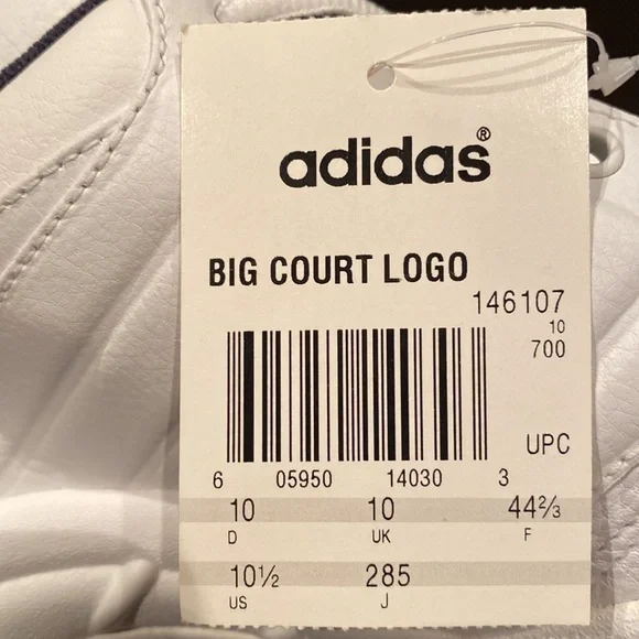 Adidas Mens’ “Big Court Logo” Sneakers -Sz. 10.5 NiB - Picture 12 of 14